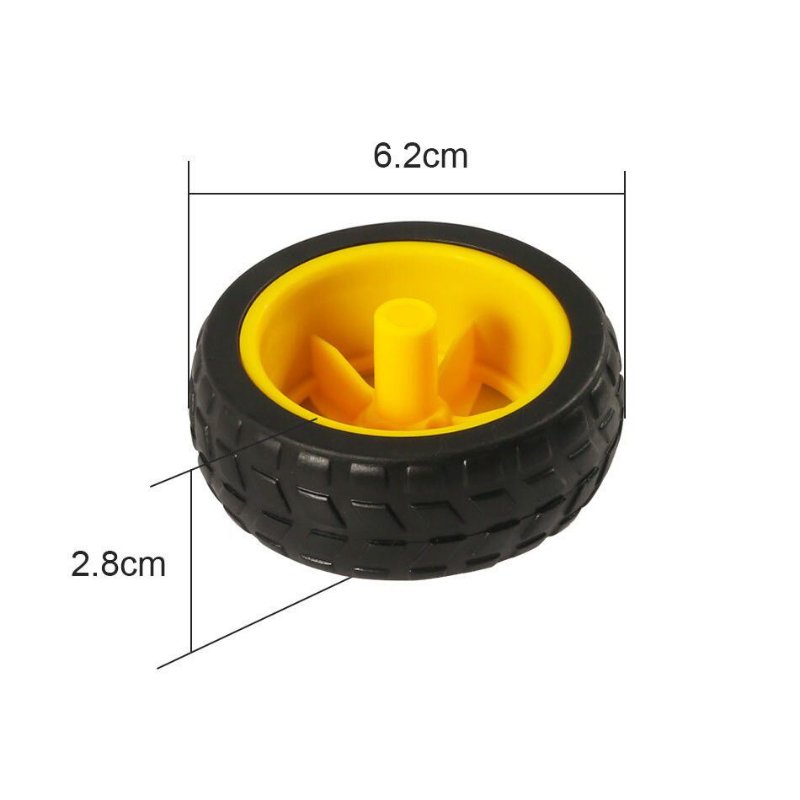 Roda com Pneu 68mm para Robótica Educativa - Imagem 2
