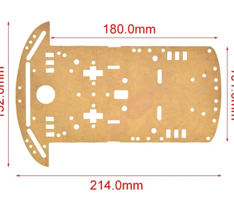Chassi de Acrílico para Robô 2 Rodas (2WD)