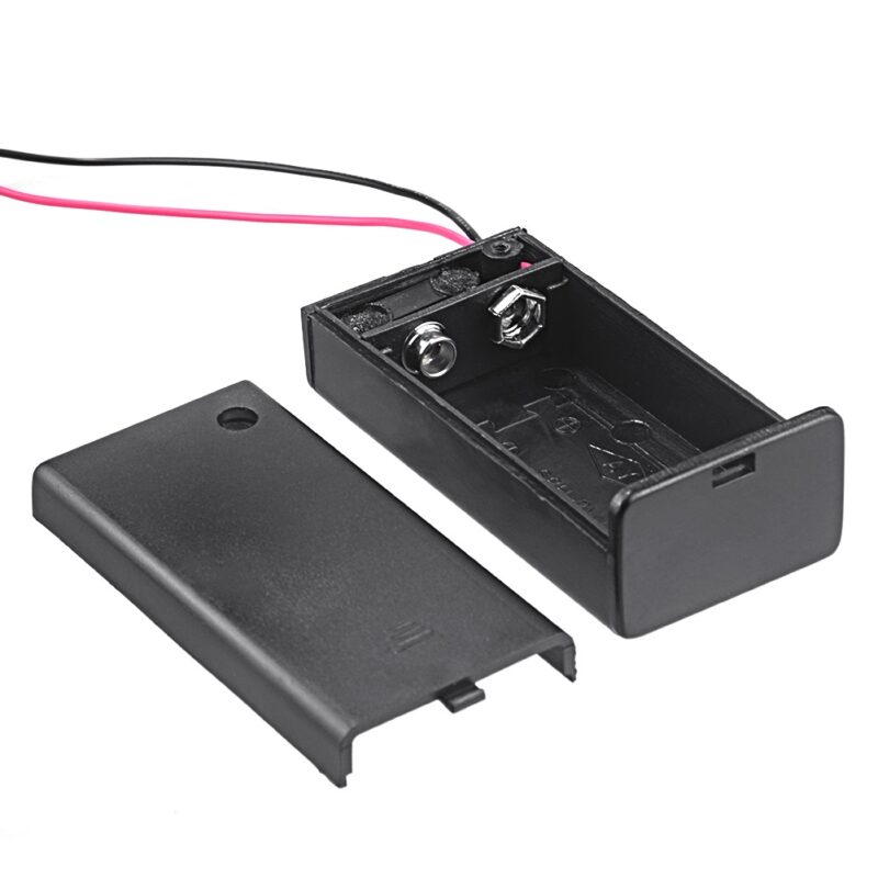 Suporte para Bateria 9V case com capa e chave