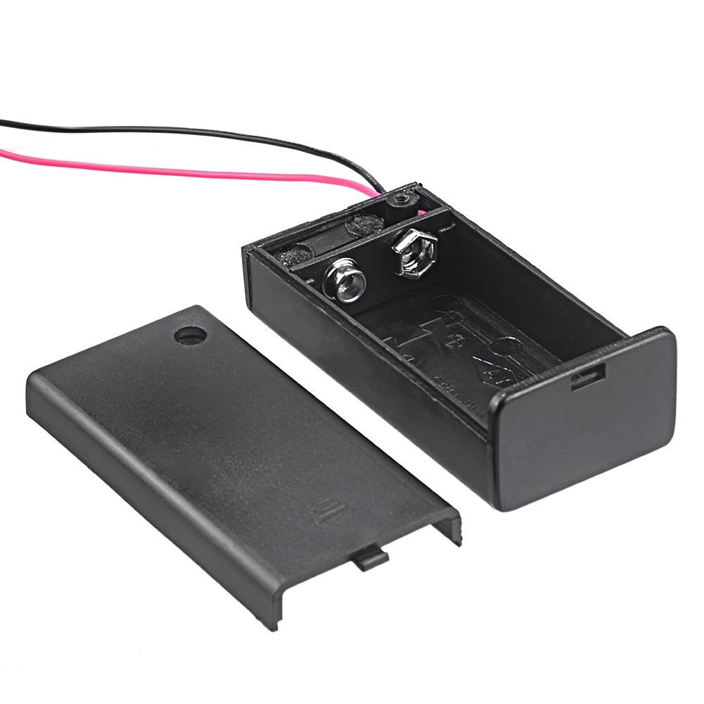 Suporte para Bateria 9V case com capa e chave