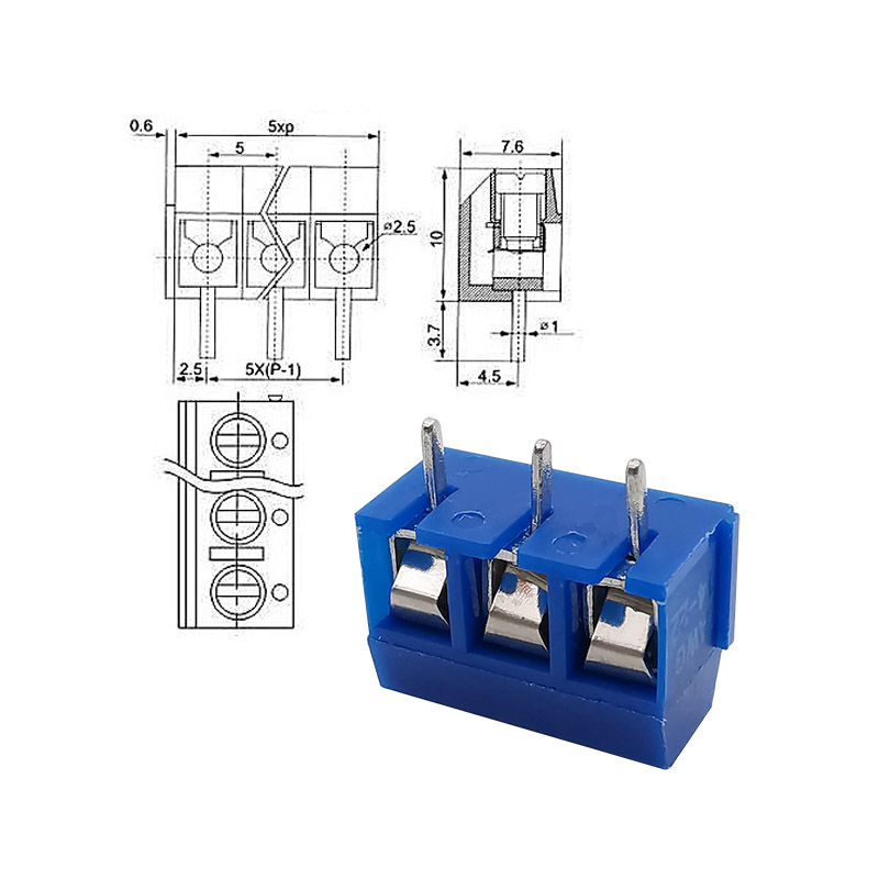 Borne AZUL KRE 3 vias 5mm pitch - Imagem 4